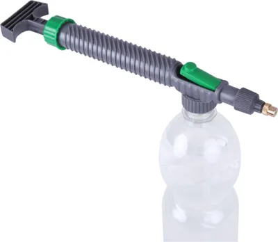 Produktbild von Druckzerstäuber mit Aufsatz für PET Flaschen und verstellbarer Kupferdüse, Garten - Sprühkopf, Gartenzerstäuber - mit Sprühhebel