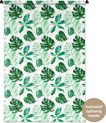 Produktbild von MuchoWow® Wandteppich Wandbehang Vintage - Blatt - Pflanzen 90x135 cm Tapisserie Dekoration Wandtuch - Baumwolle - Wandskulptur