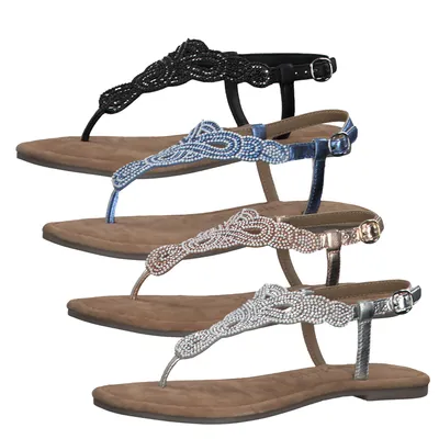 Produktbild von Tamaris 1-28153-24 Damen Zehentrenner Sandalen Sandaletten Leder, Größe:38 EU, Farbe:Blau