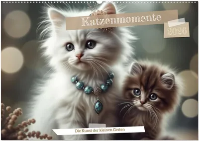 Produktbild von Katzenmomente (Wandkalender 2026 DIN A2 quer), CALVENDO Monatskalender