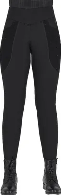 Produktbild von QHP Kinder Winter Reitleggings Zahra Junior Kniegrip black HW25, Größe:140