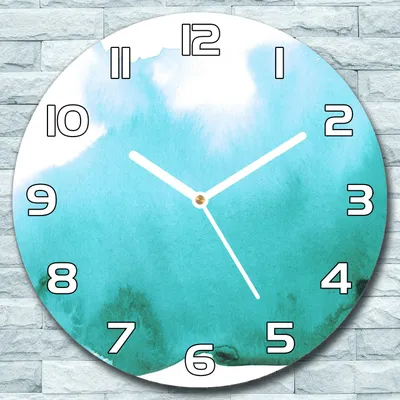 Produktbild von Wanduhr aus Glas Rund fi 30 Aquarell Spritz Quarz Deko Wohnzimmer Büro