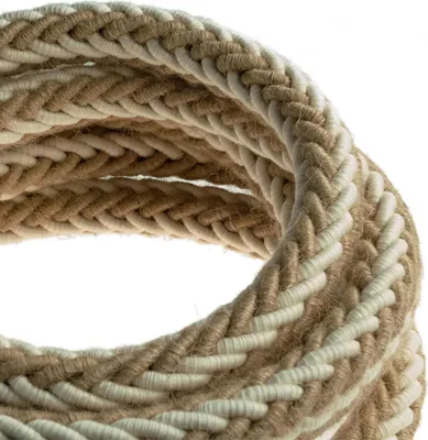 Image de Câble Creative-Cables 2XL Ø 24 mm (1 m, jute beige + coton blanc CLS21)