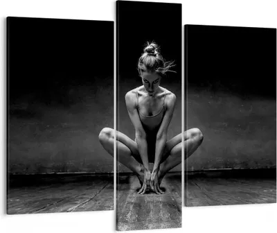 Produktbild von Bild auf Leinwand - Leinwandbild - 3 Teile - Tänzerin Frau Ballerina - 95x80cm - Wand Bild - Wanddeko - Wandbilder - Leinwanddruck - Bilder - Wanddekoration - Leinwand bilder - Wandbild - CB95x80-4925