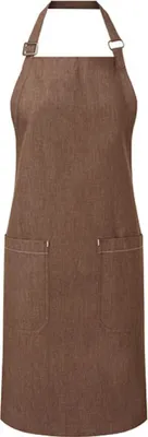 Produktbild von Premier Workwear PR113 | Latzschürze, Organic Denim Fairtrade Bib Apron, 80 x 72 cm - Farbe: Brown Denim - Größe: 80 x 72 cm