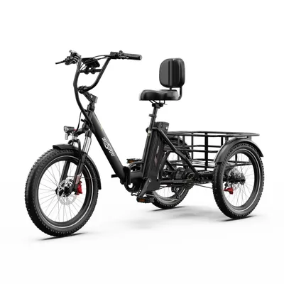 Produktbild von Elektrisches Dreirad ONESPORT OT30 PRO - Akku 48V18AH 20 Zoll Räder Scheibenbremse – Schwarz
