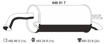 Produktbild von ERNST 646017 Endschalldämpfer für KIA Picanto (SA) Auspuff