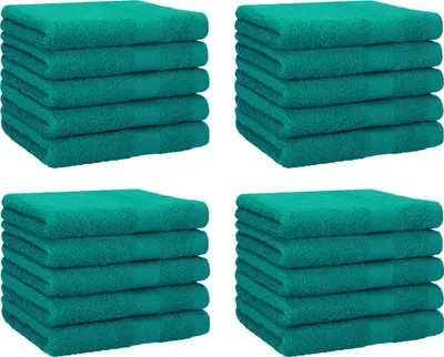 Produktbild von Betz 20 Stück Gästetücher 30x50 cm PREMIUM 100% Baumwolle Set Farbe: smaragdgrün