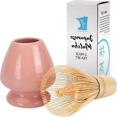 Produktbild von Matcha Set Bambus Rosa mit Halter