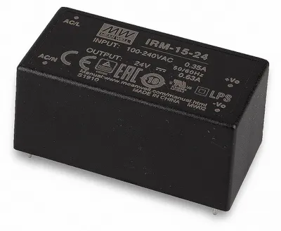Produktbild von Mean Well IRM-15-24 Schaltnetzteil Modul 24V/DC/0-0,63A/ 15W