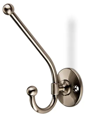 Produktbild von Garderobenhaken 117 x 45 x 90 mm (Bohrlochabstand 31 mm) aus massivem Metall in Edelstahloptik