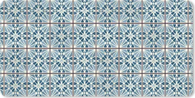 Produktbild von MuchoWow® Schreibtischunterlage Blau - Muster - Kacheln 80x40 cm - XXL Mauspad - Gaming Mauspad