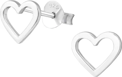 Produktbild von Ohrringe Ohrstecker 925 Sterling Silber mit offenem Herz