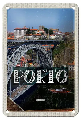 Produktbild von Blechschild Reise 12x18cm Porto Portugal Brücke Ponte Dom Luís I Schild