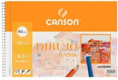 Zdjęcie produktu dla Canson Basik Szkicownik Zwykły Mikroperforowany 150 g 20 Arkuszy 10 Spiralowanych (32,5 x 46 cm)