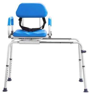 Immagine prodotto di Sedia da bagno - Sedia per la doccia - Sedile da bagno - Panca per la doccia - Seduta girevole a 360° - Altezza regolabile da 53 a 70 cm