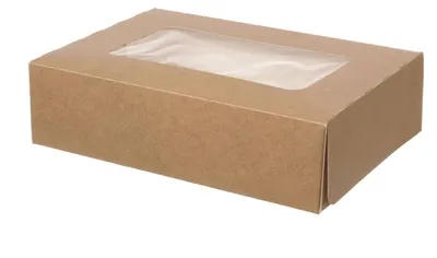 Produktbild von 60x Fensterkarton Cateringkarton Geschenkkarton Transportkarton mit Sichtfenster 16 x 10 x 5 cm