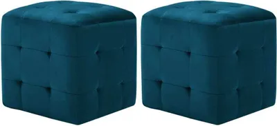 Produktbild von Pouf 2 Stk. Blau 30x30x30 cm Samtstoff