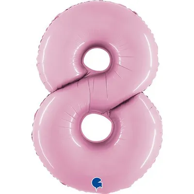 Produktbild von Riesenzahl Folienballon 40"/102cm | Pastel Pink Zahl: 8