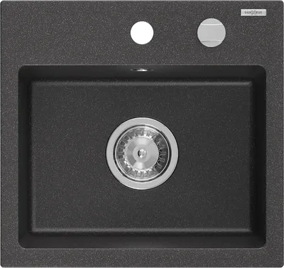 Produktbild von Mexen Milo 1-Becken-Granit-Spüle 435 x 410 mm, Schwarz gesprenkelt - 6505441000-76