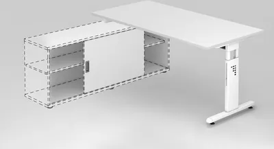 Produktbild von Anbauschreibtisch OSE16, 160 x 80 cm