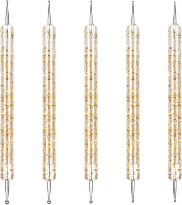 Produktbild von Famanu Nagelpinsel Set für Nail Art - 5 Doppelköpfige Stifte