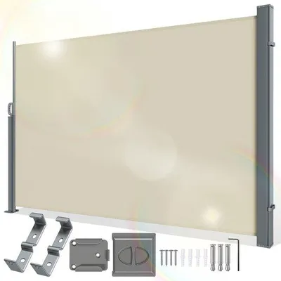 Immagine prodotto di Ombrellone da sole beige - Avvolgibile - 160x300 cm - Terrazza - Campeggio - Ombra - Protezione dal sole