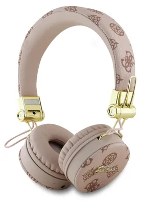 Produktbild von Guess Słuchawki Nauszne Bluetooth Enc Gubh70Eposmw Brązowy/Brown Peony Script Round Shape