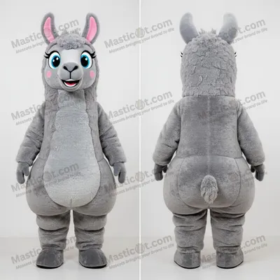 Produktbild von Graue MASTICOT flauschige Lama-Maskottchen-Kostüm