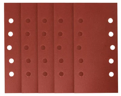 Imagen del producto de Papel de lija con cierre de velcro, 115 x 230 mm, grano P240, 5 unidades, con 10 orificios