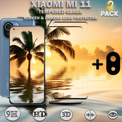 Obrázek produktu pro 2-pack Xiaomi Mi 11 screen protector a lens protector z tvrzeného skla 9H