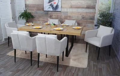 Zdjęcie produktu dla zestaw 6 krzeseł do jadalni HWC-H93, krzesło kuchenne fotel krzesło ~ tkanina/tekstylia kremowo-beżowy