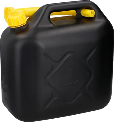 Obrázek produktu pro Kanystr Dunlop na vodu a benzín o objemu 10 l s certifikací UN pro nebezpečné kapaliny s výlevkou černá/žlutá