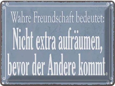 Produktbild von vianmo Blechschild 30x40 cm wahre Freundschaft bedeutet Familie Freunde