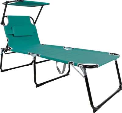 Produktbild von XXL Aluminium Gartenliege Sonnenliege Aqua Dach und Kissen L200xB70cm