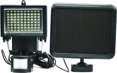 Zdjęcie produktu dla Reflektor Solarny GALIX z Czujnikiem Ruchu, 80 LED, 650 Lumenów, Zdalny Panel Solarny, Czarny, Kabel 5m