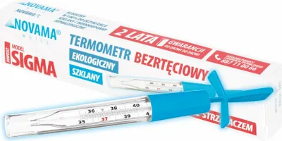 Obrázek produktu pro NOVAMA WHITE SIGMA Skleněný bezrtuťový teploměr analogový