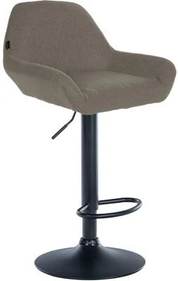 Produktbild von CLP Barhocker höhenverstellbar Braga, Thekenhocker Stoffbezug mit Rückenlehne | Farbe taupe Gestell Farbe schwarz