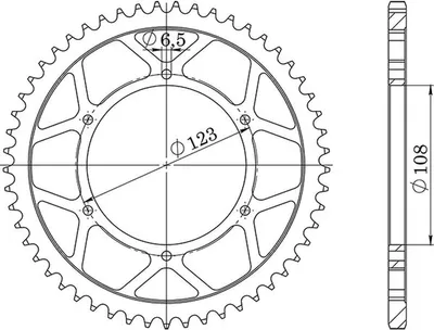 Productafbeelding van Staal kettingtandwiel Supersprox 420 - 53 tanden (zwart) RFE-1133:53-BLK | ID 108,0 LK 123,0 6 gaten