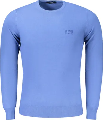 Immagine prodotto di Elegante maglione da uomo blu con ricami e scollo rotondo