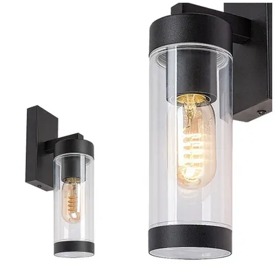 Productafbeelding van Rabalux 7386 Buitenwandlamp Kolta, E27, aluminium, zwart, rond, modern, IP44, ø75mm