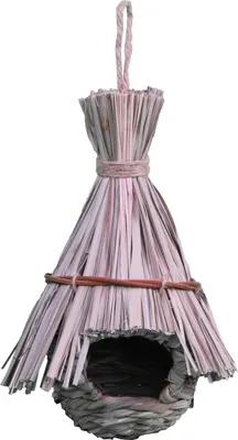 Produktbild von Dehner Natura Premium Wildvogel Nestbeutel Floki, Nistbeutel / Vogelhaus für Wildvögel, ca. Ø 16 cm, Höhe ca. 26 cm, Naturmaterial, natur