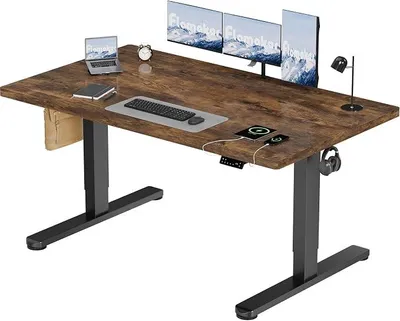 Productafbeelding van Verstelbaar bureau, 160x80 cm, met een 25 mm dikke tafelblad, borstelloze motor, stabiel, ergonomisch, elektrisch verstelbaar, met kabelmanagementbak