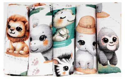 Produktbild von Mulltücher für Babys | Spucktücher | 5er Set 70x80 cm für Neugeborene