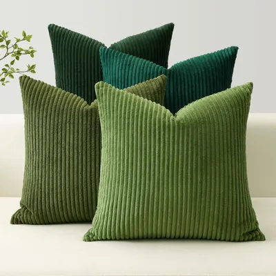 Immagine prodotto di Set di 4 copricuscini, colore verde scuro, 60x60 cm