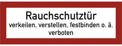 Produktbild von Dreifke® Aufkleber Rauchschutztür verkeilen...verboten, Folie, 210x74 mm