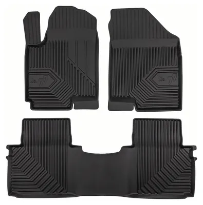 Image de Tapis avant en caoutchouc + tunnel pour DFSK Fengon 6 2024- (SUV) – 3 pièces, noirs, sur mesure