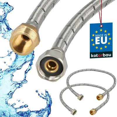 Immagine prodotto di KOTARBAU® 2 Pezzi Tubo Flessibile per Rubinetto 1/2" x 1/2" Rinforzato 70cm Tubo Flessibile Rubinetto Cucina Maschio x Femmina Acciaio Inox