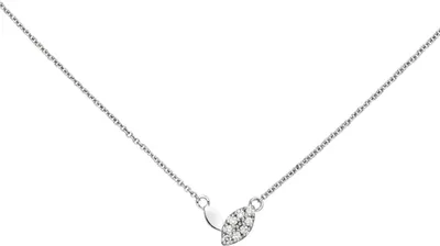 Produktbild von Collier Ankerkette mit Anhänger 585 Gold Weißgold 8 Diamanten Brillanten 42-45cm
