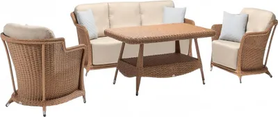 Immagine prodotto di Gruppo di sedute per esterni set di divani mobili mobili da giardino in polyrattan 4pcs